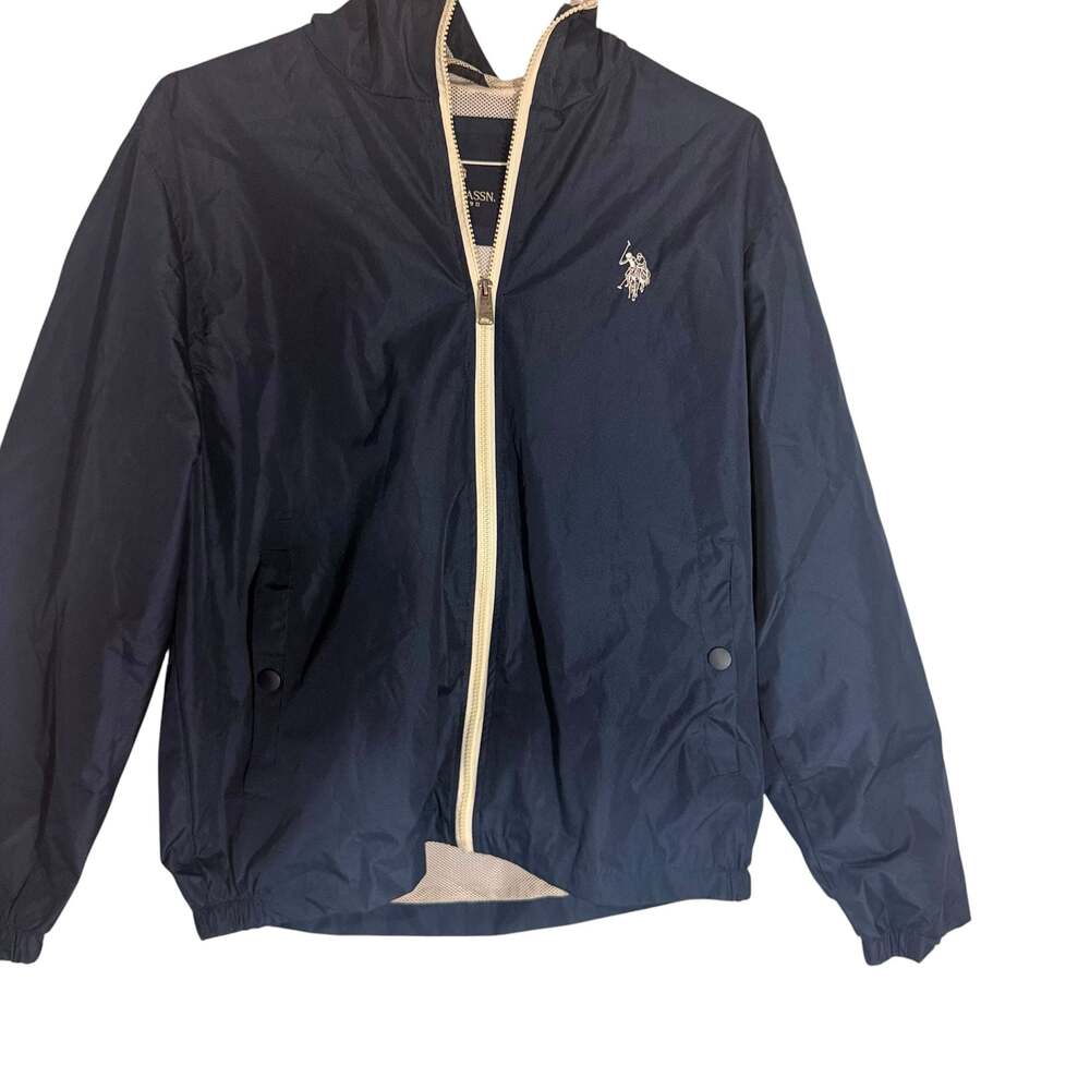 U.S. Polo Assn. Men's Hooded Navy Windbreaker Jacket Size M - Picture 3 of 9